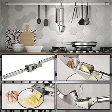 Professional Garlic Press for Easy Mincing & Crushing