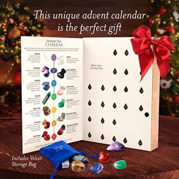 Elementao Advent Calendar 2024 - Crystals and Healing Stones - Christmas Countdown with 24 Chakra St...