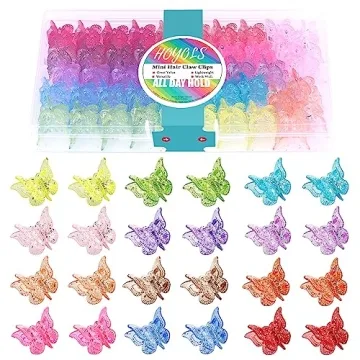 Hoyols Glitter Butterfly Hair Clips - 90s Y2K Sparkle Accessories, 12 Colors, 48 Pcs