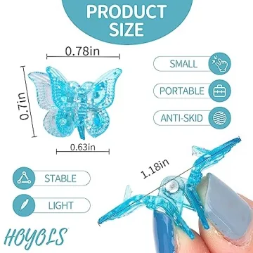 Hoyols Glitter Butterfly Hair Clips for Kids Women Men