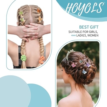 Hoyols Glitter Butterfly Hair Clips for Kids Women Men