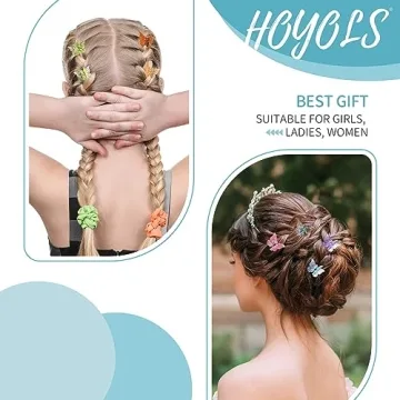Hoyols Glitter Butterfly Hair Clips for Kids Women Men