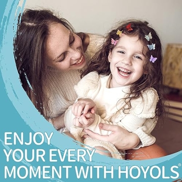 Hoyols Glitter Butterfly Hair Clips for Kids Women Men