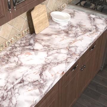 VEELIKE Grey Marble Contact Paper - Peel & Stick Wallpaper