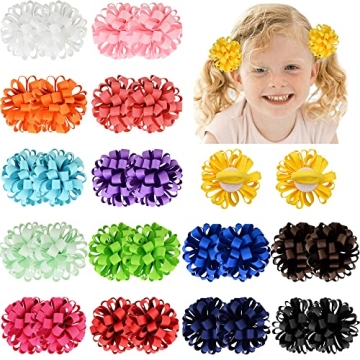 Yxiang 30PCS Hair Ties for Toddler Girls, 3Inches Cute Soft Kid Hair Ties Colorful Elastic Rubber Ba...