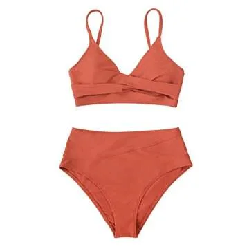 CUPSHE High Waist V Neck Swimsuit for Women - Chic Style