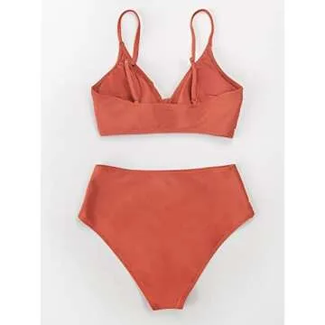 CUPSHE High Waist V Neck Swimsuit for Women - Chic Style