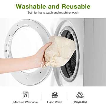 InnoGear Reusable Makeup Remover Pads, 28 Pack Washable Eye Makeup Remover Pads Organic Cotton Rounds Facial Cleansing Pads Bamboo Face Pads Makeup Remover Cloth with Laundry Bag