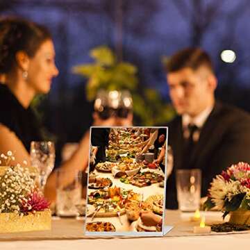 8.5 x 11 inches Clear Table Menu Display Stand Desktop Display Stand Paper Holder Table Top Sign Holder Suitable for Restaurants, Office, Home, Store