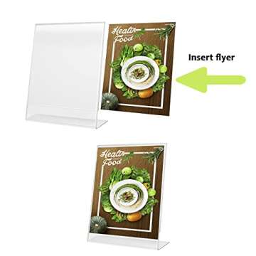 8.5 x 11 inches Clear Table Menu Display Stand Desktop Display Stand Paper Holder Table Top Sign Holder Suitable for Restaurants, Office, Home, Store