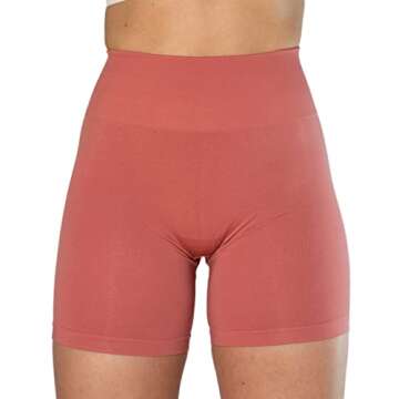 AUROLA Intensify Workout Shorts for Women Seamless Scrunch Short Gym Yoga Running Sport Active Exercise Fitness Shorts(S,Mineral Red)