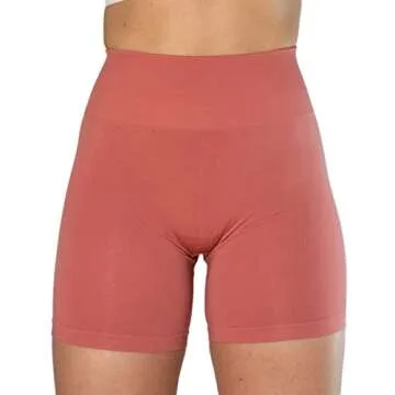 AUROLA Intensify Workout Shorts for Women Seamless Scrunch Short Gym Yoga Running Sport Active Exercise Fitness Shorts(S,Mineral Red)