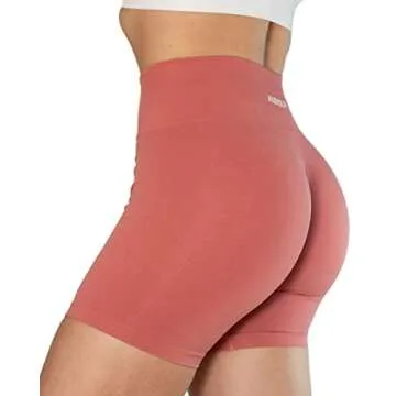 AUROLA Intensify Workout Shorts for Women Seamless Scrunch Short Gym Yoga Running Sport Active Exercise Fitness Shorts(S,Mineral Red)