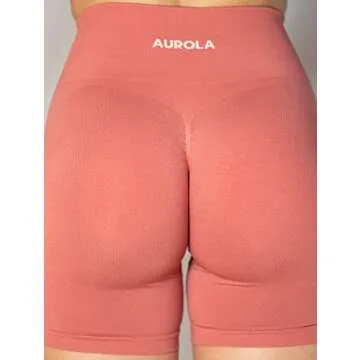 AUROLA Intensify Workout Shorts for Women Seamless Scrunch Short Gym Yoga Running Sport Active Exercise Fitness Shorts(S,Mineral Red)