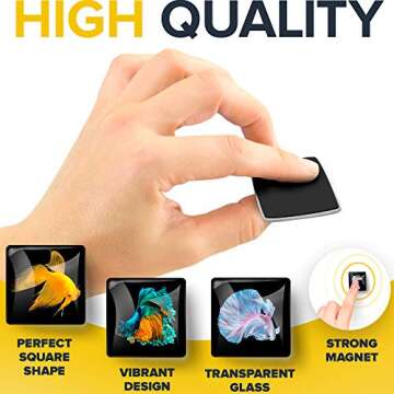 Decorative Magnets for Fridge – Glass Magnets for Refrigerator – Cute Fridge Magnets for Office and Kitchen – Succulent Whiteboard Magnets for Locker