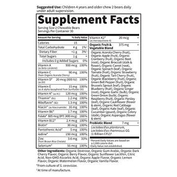 Garden of Life Kids Chewable Vitamins for Picky Eaters