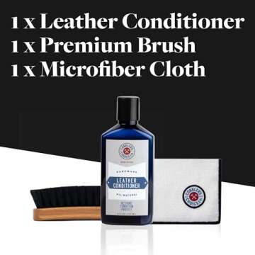 Cobbler's Choice Leather Conditioner, Brush, and Polishing Cloth Kit - Natural Leather Care Solution...