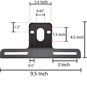 OTOW Steel Heavy Duty License Plate Holder Bracket and Light Mount for Trailers, Trucks, Cars, Certa...