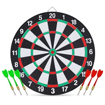 15 Inch Double-Sided Dartboard for Family Fun and Games