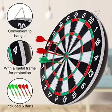 15 Inch Double-Sided Dartboard for Family Fun and Games
