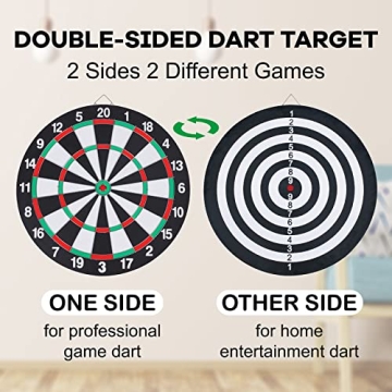 15 Inch Double-Sided Dartboard for Family Fun and Games