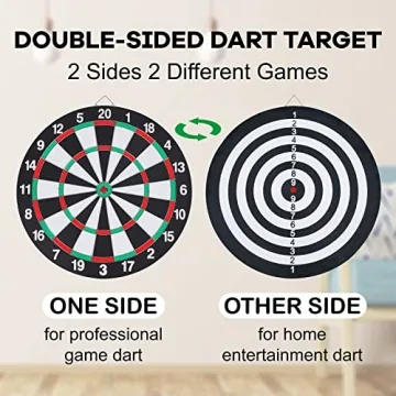 15 Inch Double-Sided Dartboard for Family Fun and Games