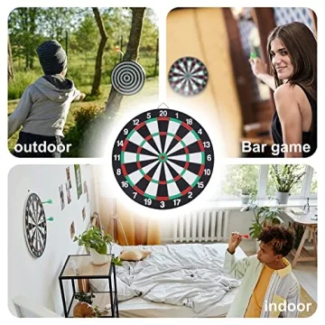 15 Inch Double-Sided Dartboard for Family Fun and Games