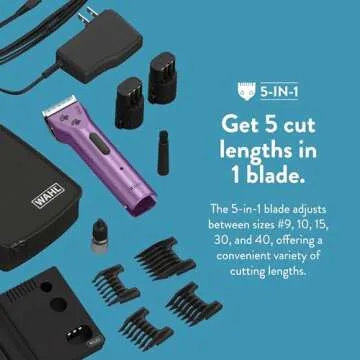 Wahl Professional Animal Arco Pet, Dog, Cat, and Horse Cordless Clipper Kit, Purple (8786-1001)