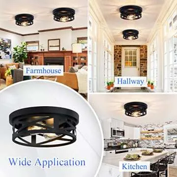 SKEJAO 2-Light Flush Mount Ceiling Light Fixture for Kitchen