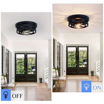 SKEJAO 2-Light Flush Mount Ceiling Light Fixture for Kitchen