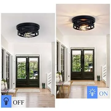 SKEJAO 2-Light Flush Mount Ceiling Light Fixture for Kitchen