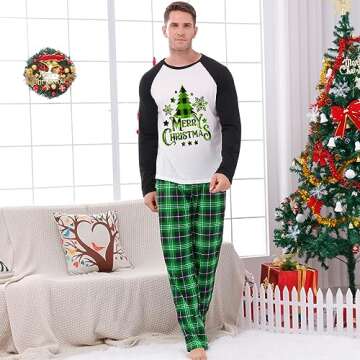 Awoscut Christmas Family Matching Pajamas Christmas Pjs Holiday Nightwear Sleepwear Sets Long Sleeve Pjs(S#697, Dog, L)