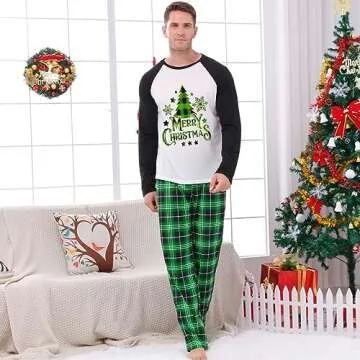 Awoscut Christmas Family Matching Pajamas Christmas Pjs Holiday Nightwear Sleepwear Sets Long Sleeve Pjs(S#697, Dog, L)