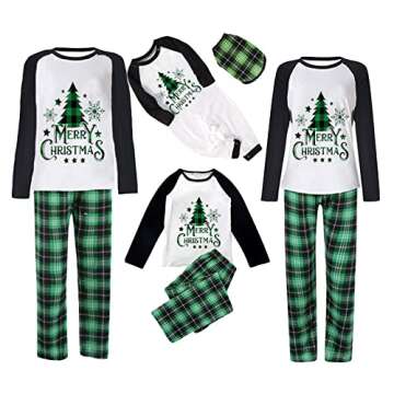 Awoscut Christmas Family Matching Pajamas Christmas Pjs Holiday Nightwear Sleepwear Sets Long Sleeve Pjs(S#697, Dog, L)