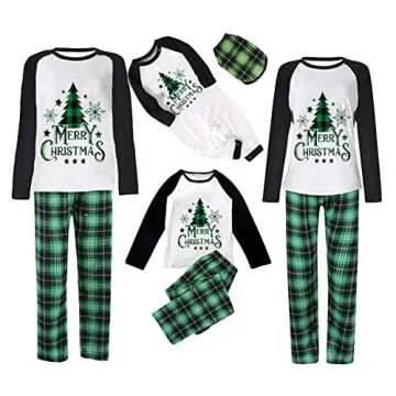 Awoscut Christmas Family Matching Pajamas Christmas Pjs Holiday Nightwear Sleepwear Sets Long Sleeve Pjs(S#697, Dog, L)