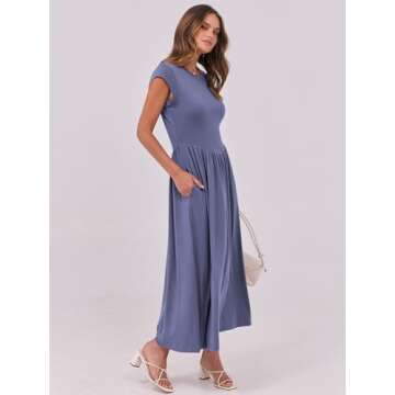 Elegant ANRABESS Cap Sleeve Maxi Dress for Women