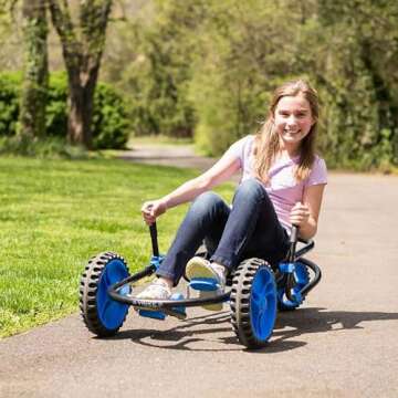 YBIKE Explorer Pedal Car for Kids - Pedal Go Kart - 150 lb Weight Limit (Blue)
