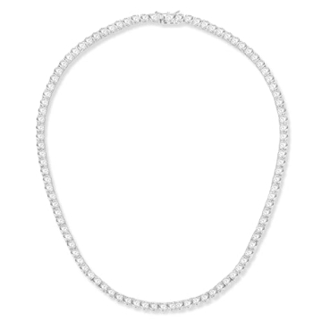 Gemsme 4.0mm CZ Tennis Necklace - Timeless Elegance in White Gold