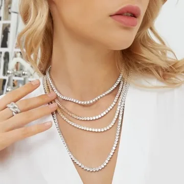 GEMSME 4mm Tennis Necklace - Luxury in White Gold