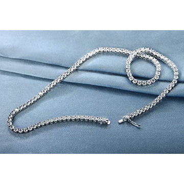 GEMSME 4mm Tennis Necklace - Luxury in White Gold