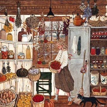 New York Puzzle Company - Loré Pemberton Winter Stores - 500 Piece Jigsaw Puzzle for Family Game Ni...