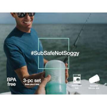 SubSafe Sub Sandwich Waterproof Container | Dry Storage | Cooler Food Box | Salad Container | Food Storage | Break Room | Cooler Accessory | BPA Free Plastic (Charcoal Grey)