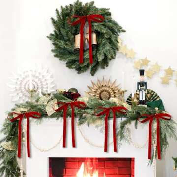 Elegant Velvet Christmas Bows - 36 Pack | Glitinsel