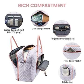 LOVEVOOK Travel Duffle Bag, Weekender Bag for Women with Toiletry Bag Carry on Overnight Bag with La...