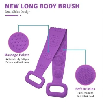 Jwxstore Silicone Back Scrubber - Long Body Brush for Easy Cleaning