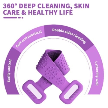 Jwxstore Silicone Back Scrubber - Long Body Brush for Easy Cleaning