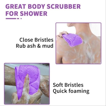 Jwxstore Silicone Back Scrubber - Long Body Brush for Easy Cleaning