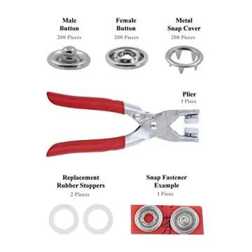 Mandala Crafts Snap Button Kit - Colorful Snaps & Tool