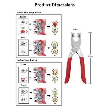 Mandala Crafts Snap Button Kit - Colorful Snaps & Tool