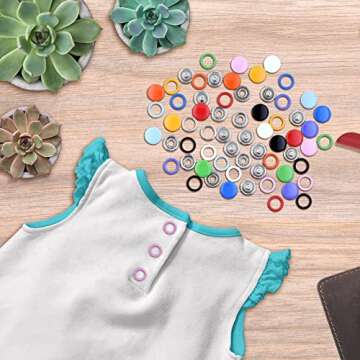 Mandala Crafts Snap Button Kit - Colorful Snaps & Tool